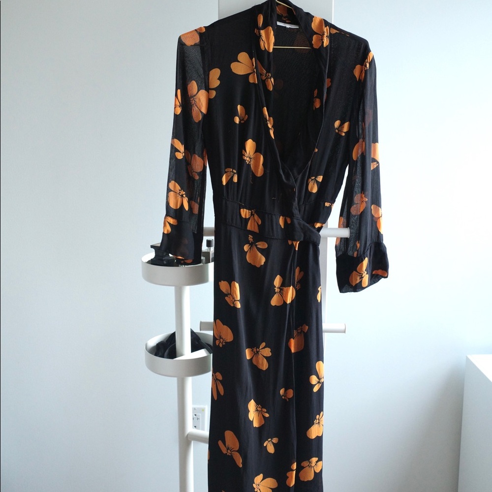 Ganni Fairfax Georgette Wrap Dress